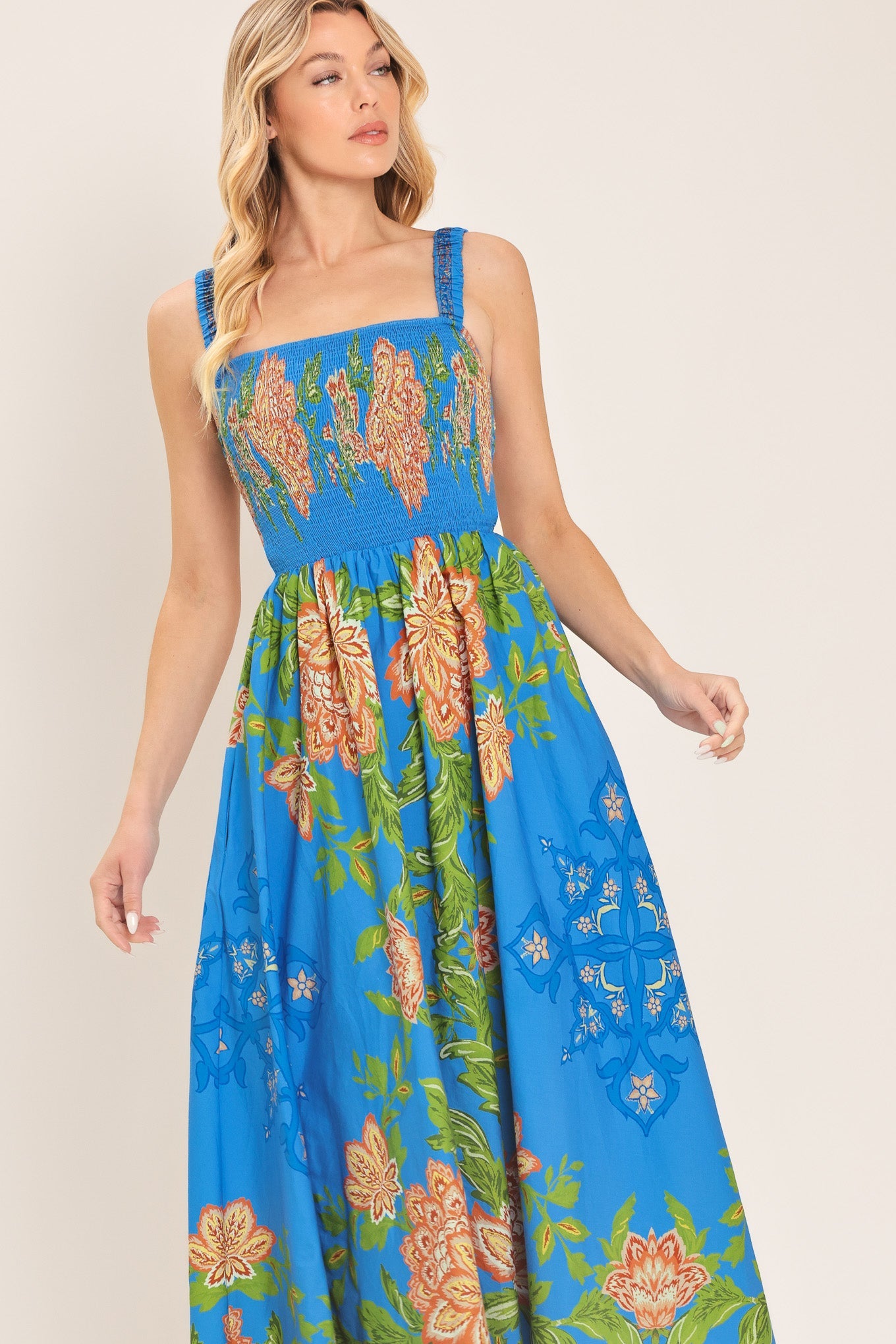 Springtime in Paris Woven Midi Dress view 4