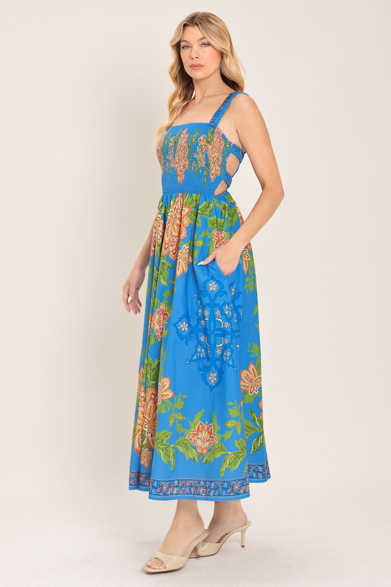 Springtime in Paris Woven Midi Dress view 5