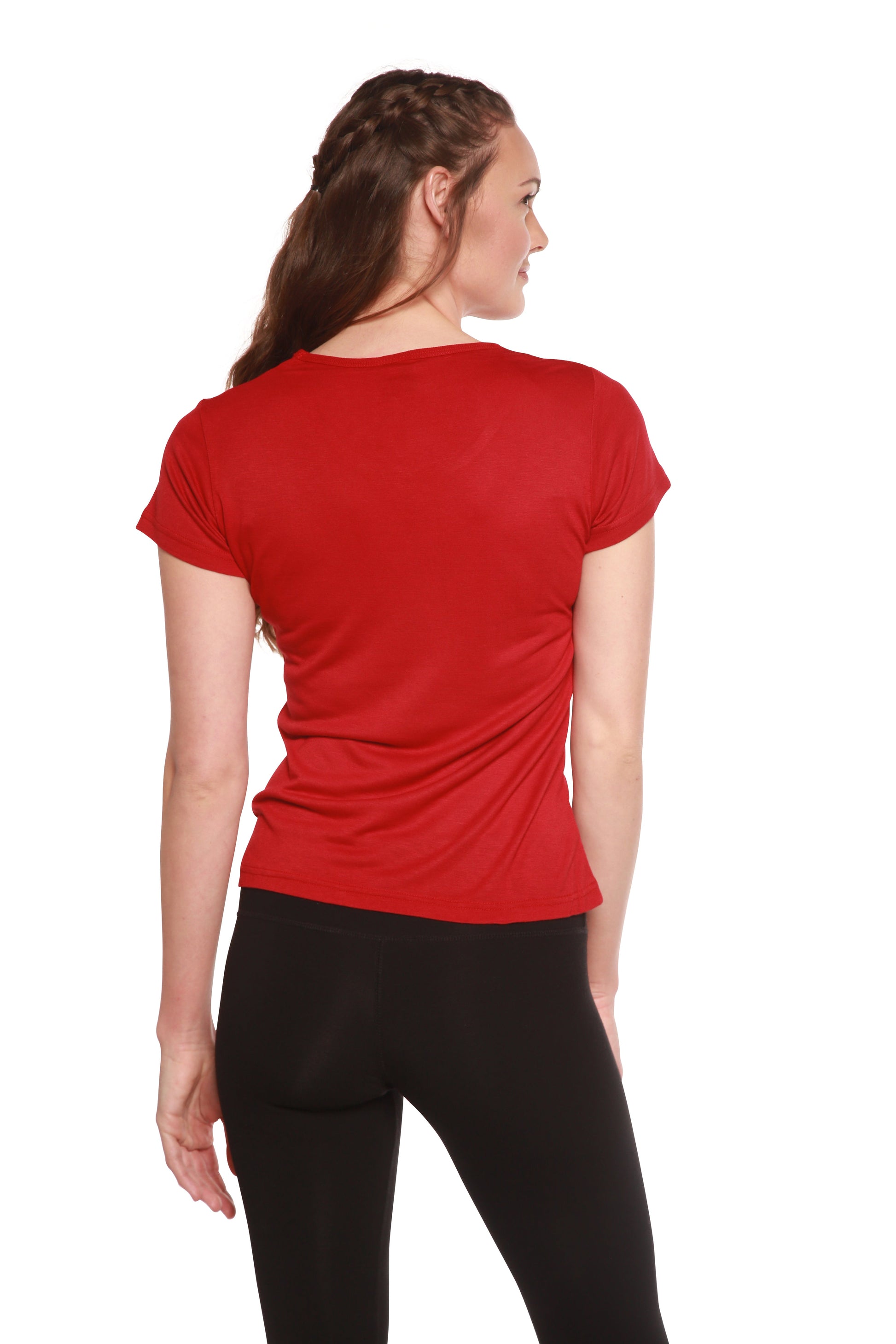 Spun Bamboo Women's 100% Bamboo Viscose Scoop Neck Short Sleeve T-shirt in Small view 12 - Spun Bamboo Clothing