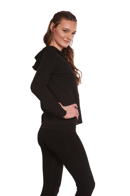 Spun Bamboo Women's Bamboo French Terry Zip Hooded Sweatshirt in Extra Large view 7 - Spun Bamboo Shirt (top)