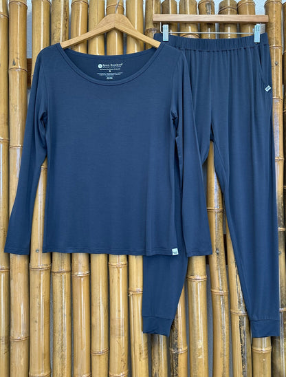 Spun Bamboo Women's Bamboo Lounge Set - Long Sleeve T-shirt and Jogger Pants in X-Large view 11 (top)