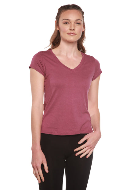 Spun Bamboo Women's Bamboo Viscose/cotton V-neck Cap Sleeve T-shirt in Small view 8 - Spun Bamboo Clothing (top)