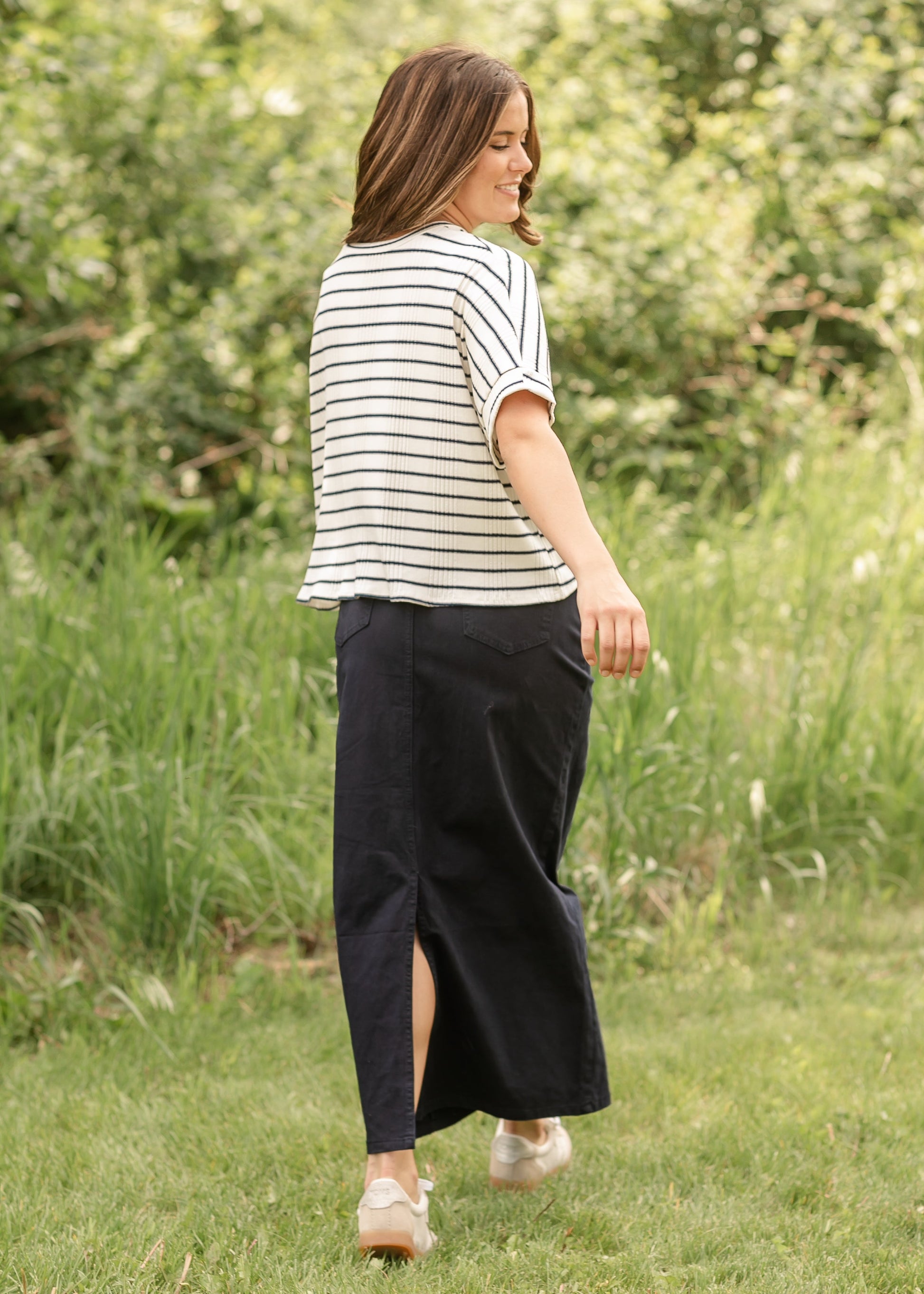 Stella Navy Maxi Denim Skirt in 12 view 6 - Stella Nova Navy Skirt (dress)