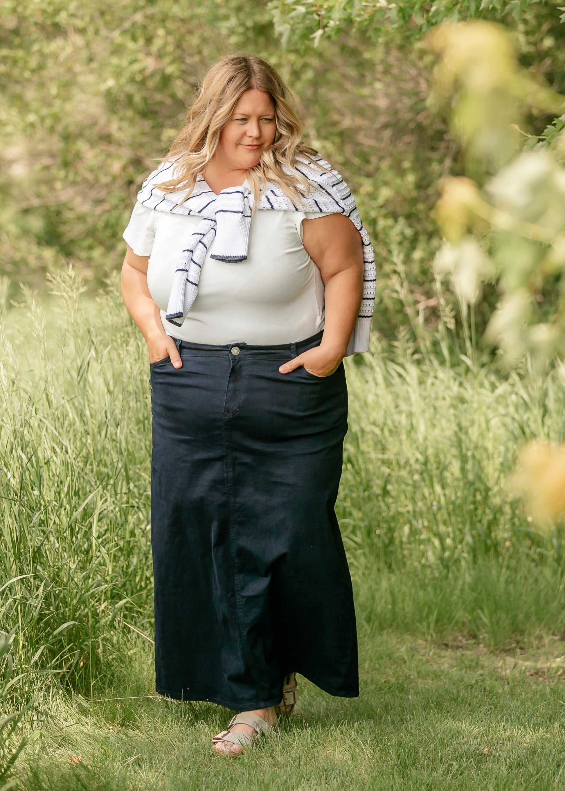 Stella Navy Maxi Denim Skirt in 16 view 8 - Stella Nova Navy Skirt (dress)