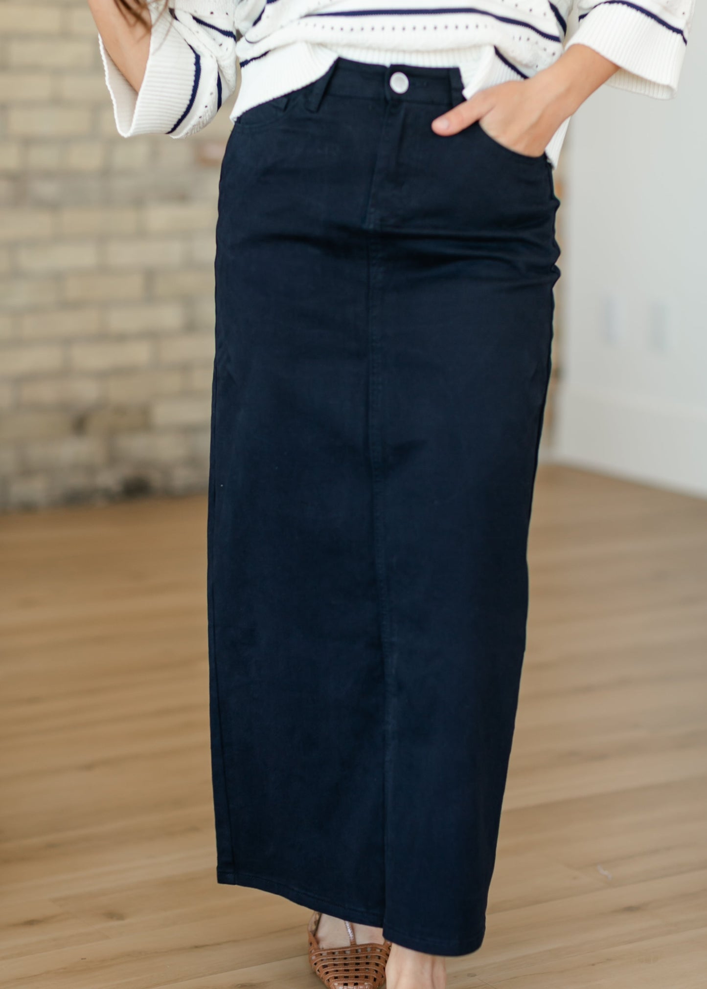 Stella Navy Maxi Denim Skirt view 11 - Stella Nova Navy Skirt (dress)