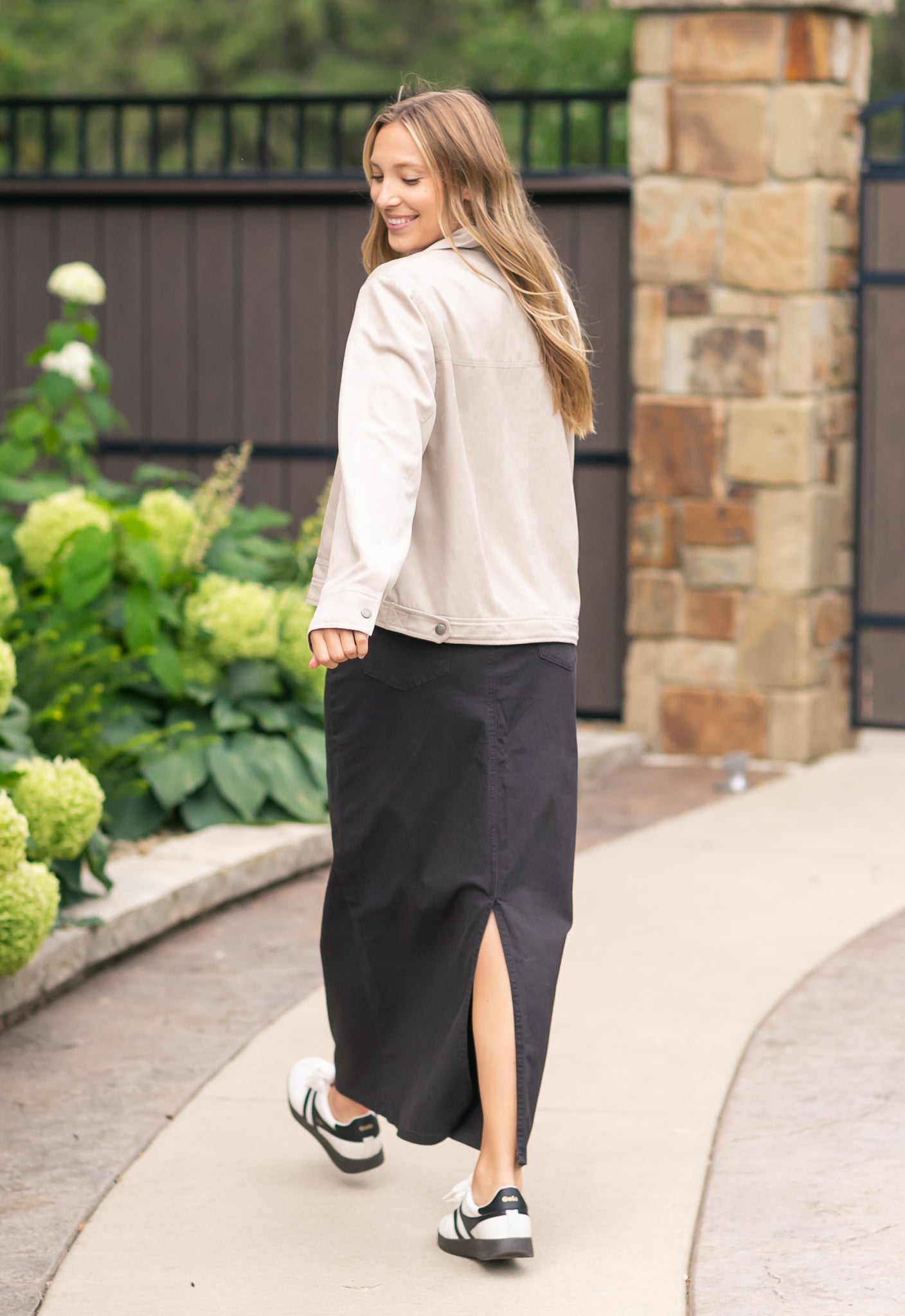 Stella Onyx Black Denim Maxi Skirt in 14 view 7 (dress)