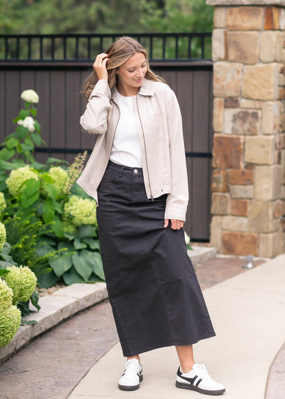 Stella Onyx Black Denim Maxi Skirt in 18 view 9 (dress)