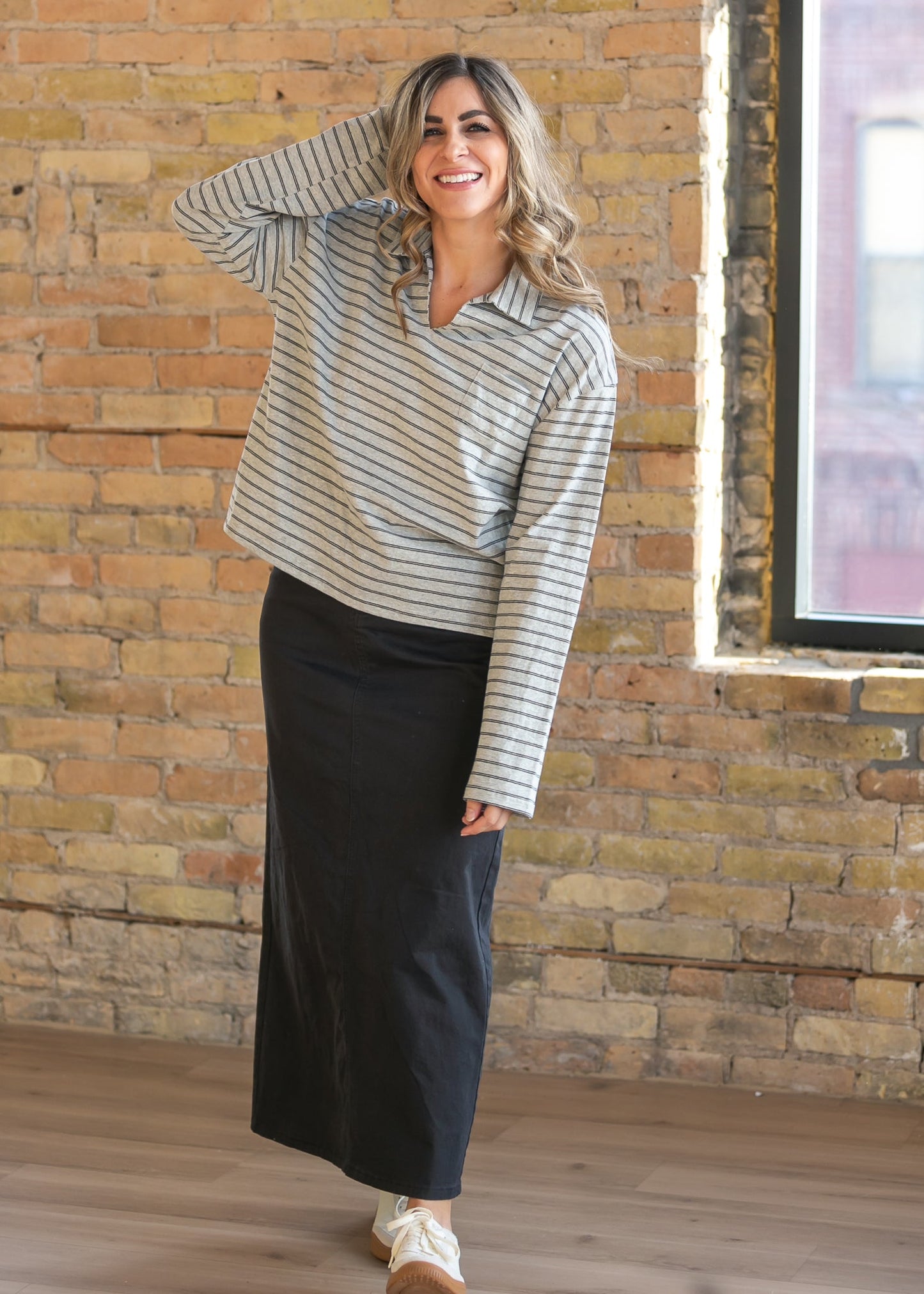 Stella Onyx Black Denim Maxi Skirt in 2 (dress)