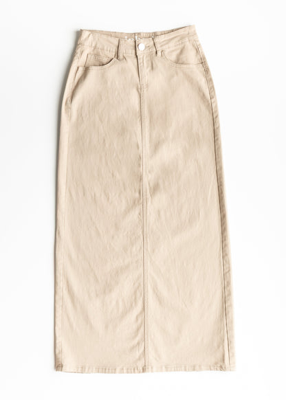 Stella Simply Taupe Denim Maxi Skirt in 18 view 9 (dress)