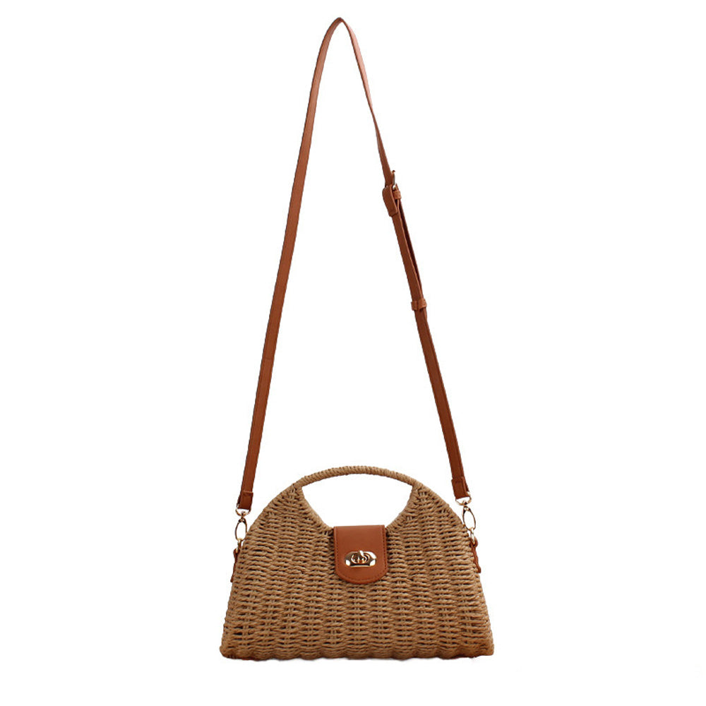 Stella Woven Straw Top Handle Crossbody Bag view 9 - Stella Knit Top