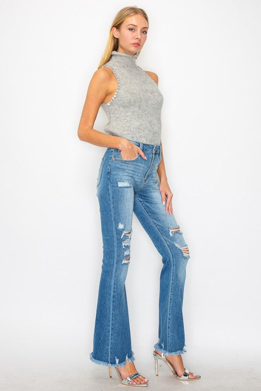 Stellar High Rise Flare Jeans in 7 (27) view 6 - High-Waisted - Stella High Rise Jeans (bottom)