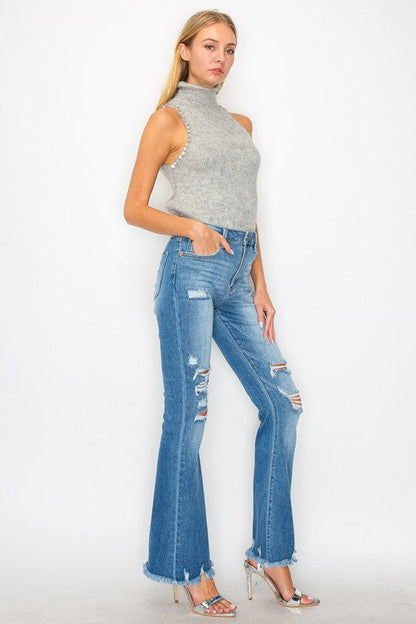 Stellar High Rise Flare Jeans in 7 (27) view 6 - High-Waisted - Stella High Rise Jeans (bottom)