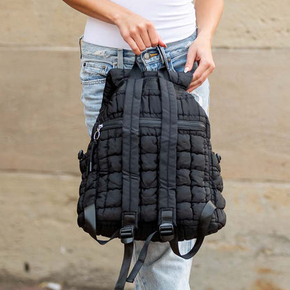 Stevie Quilted Puffer Backpack in Citrine view 2 (bag)