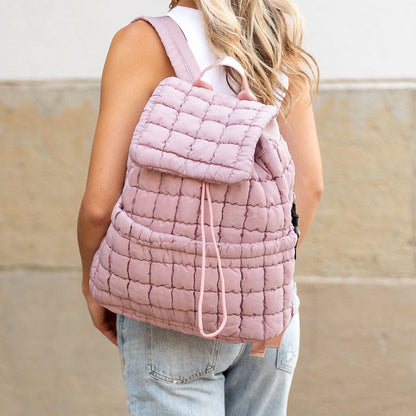 Stevie Quilted Puffer Backpack in Pebble view 5 (bag)