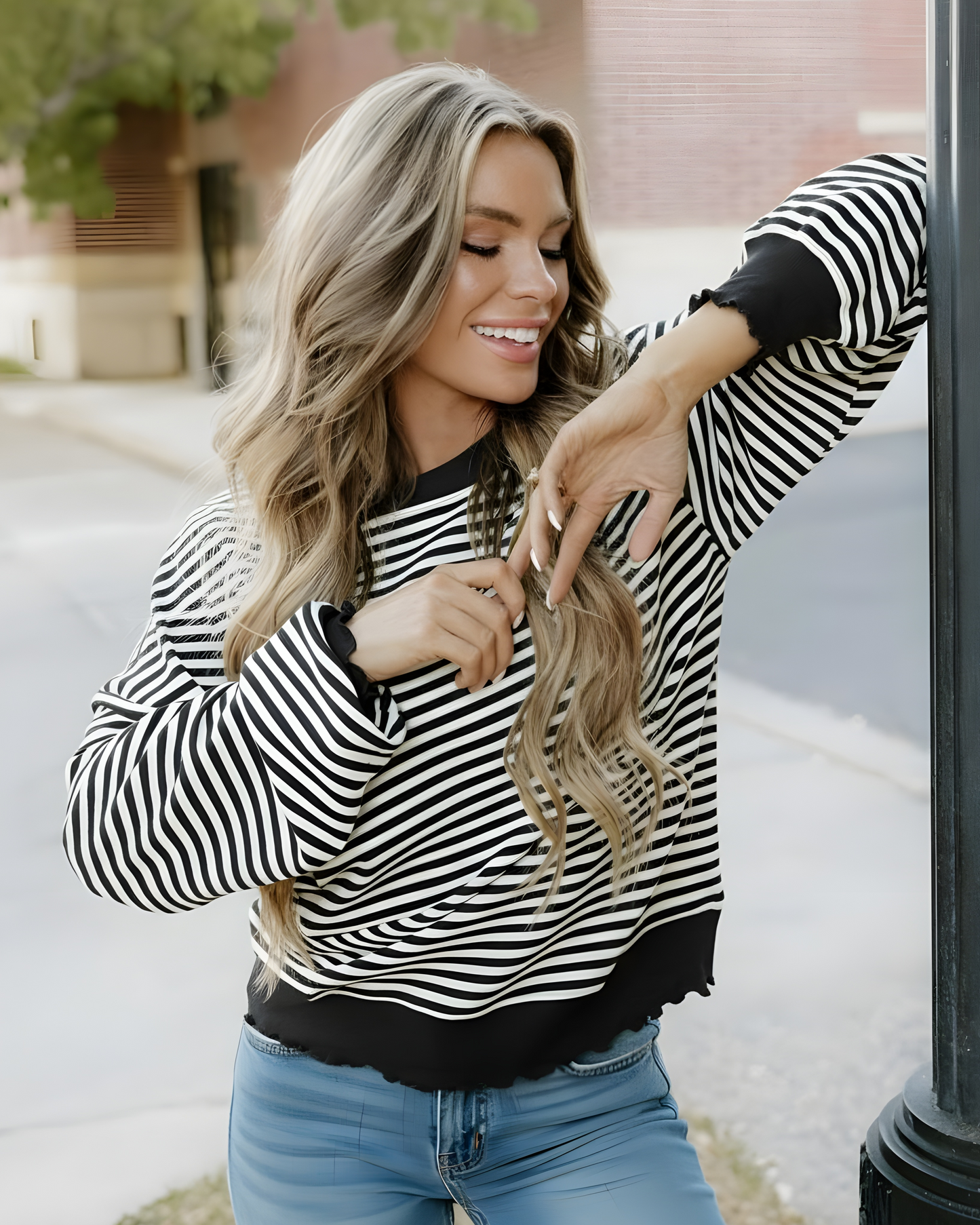stevie top black Stevie Top - Black Black Stripe (top) - shop at us.meeeshop