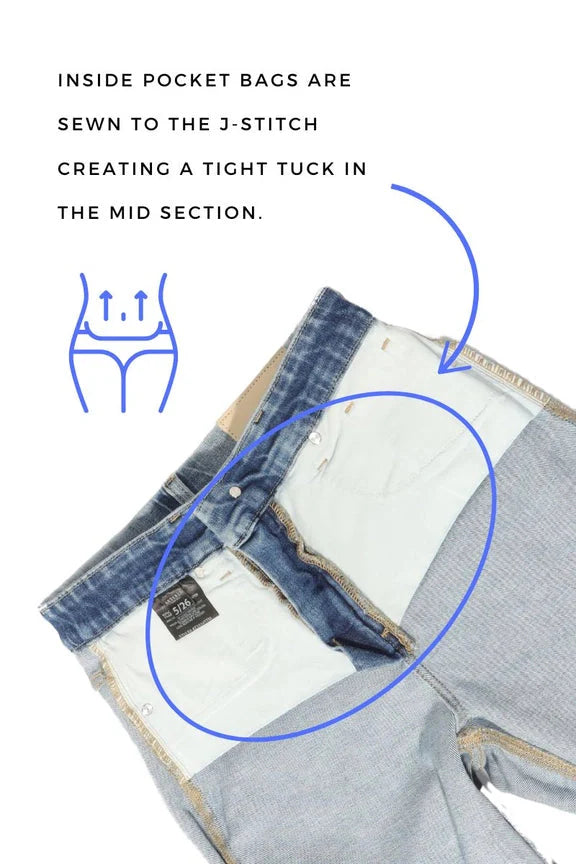 Stevie Tummy Control High Rise Slim Flare Jeans (dark Wash) view 9 - High-Waisted - Wash Jeans (bottom)