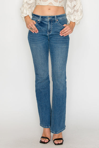 Stevie Tummy Control High Rise Slim Flare Jeans (medium Wash) in 7 (27) view 4 - High-Waisted - Wash Jeans (bottom)
