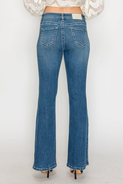 Stevie Tummy Control High Rise Slim Flare Jeans (medium Wash) in 11 (29) view 6 - High-Waisted - Wash Jeans (bottom)