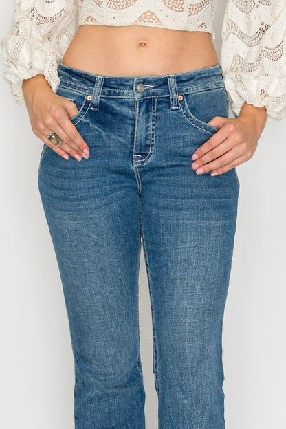 Stevie Tummy Control High Rise Slim Flare Jeans (medium Wash) in 13 (30) view 7 - High-Waisted - Wash Jeans (bottom)