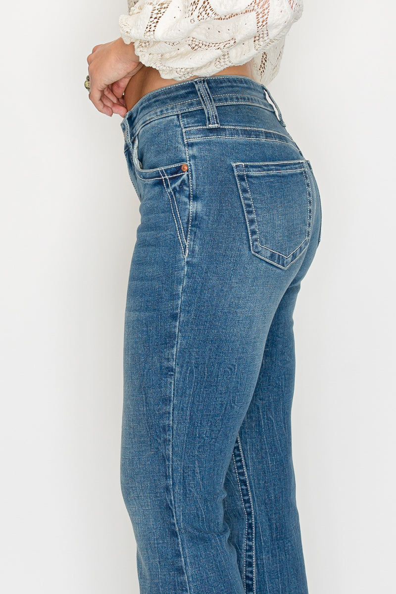 Stevie Tummy Control High Rise Slim Flare Jeans (medium Wash) view 8 - High-Waisted - Wash Jeans (bottom)