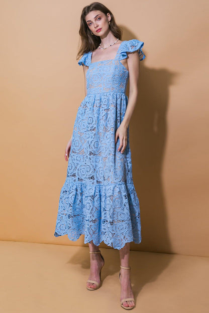 Still Thinking Lace Midi Dress in WHITE view 4 - Still Thinking Shirt