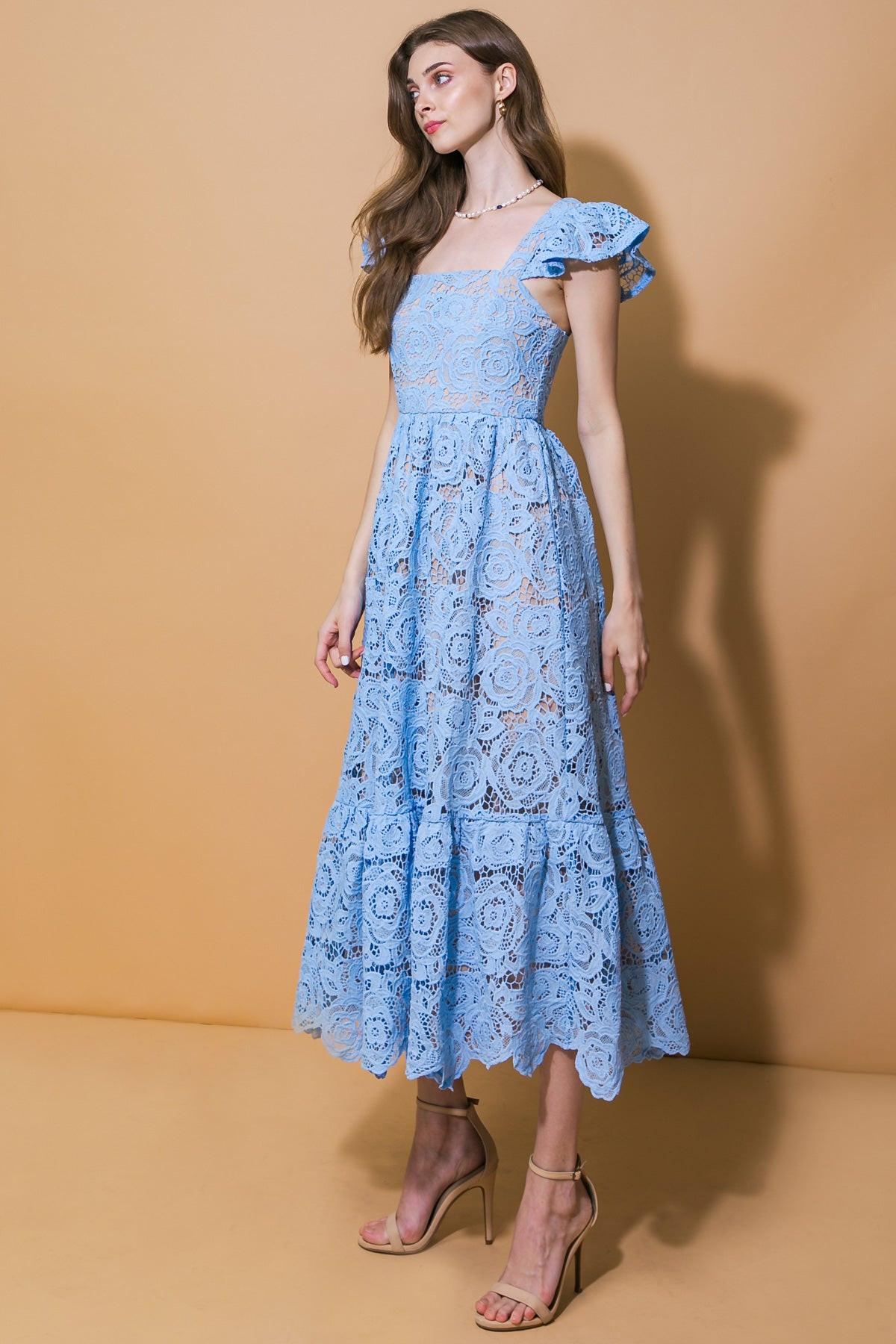 Still Thinking Lace Midi Dress in WHITE view 5 - Still Thinking Shirt