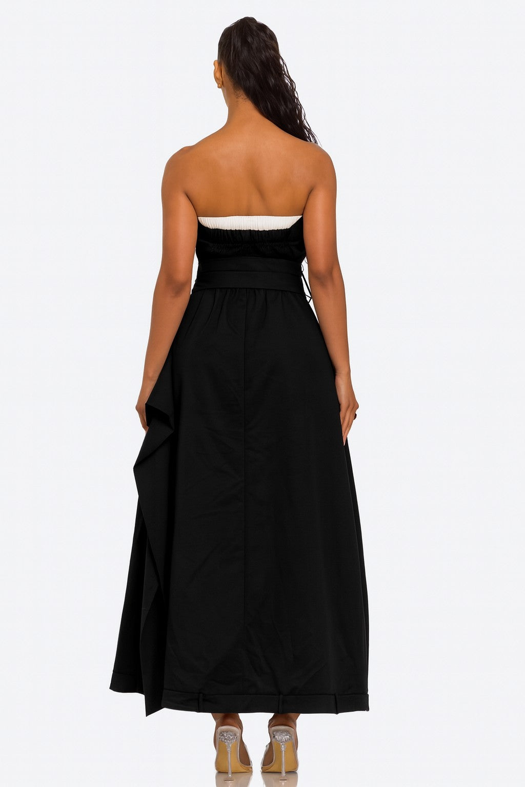 Strapless Belted Trench Maxi Dress L view 3 (dress) - strapless belted dress zara, maeve strapless belt - shop at us.meeeshop