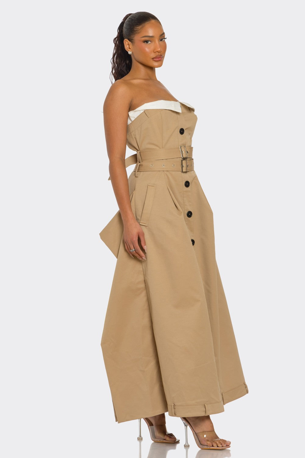 Strapless Belted Trench Maxi Dress view 7 (dress) - strapless belted dress zara, maeve strapless belted - shop at us.meeeshop