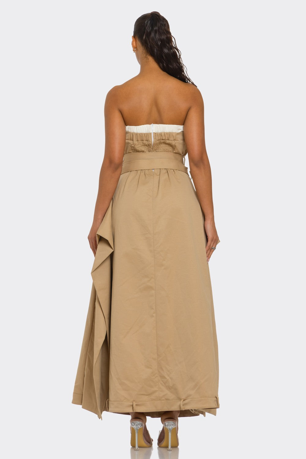 Strapless Belted Trench Maxi Dress view 9 (dress) - strapless belted dress zara, maeve strapless belted - shop at us.meeeshop