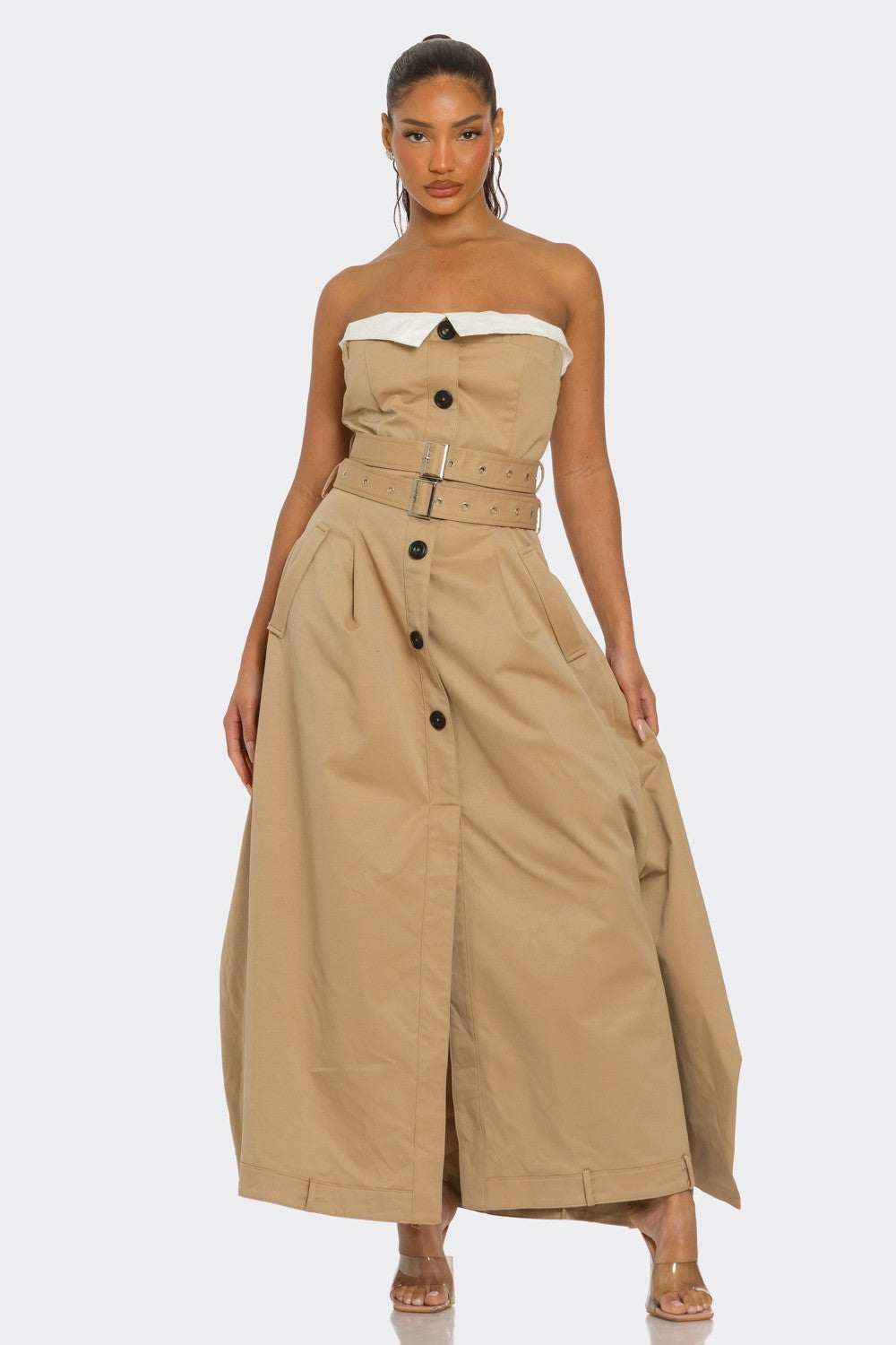 Strapless Belted Trench Maxi Dress XL view 5 (dress) - strapless belted dress zara, maeve strapless bel - shop at us.meeeshop