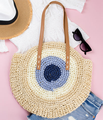 Straw Circle Tote view 10 - Straw Circle Bag