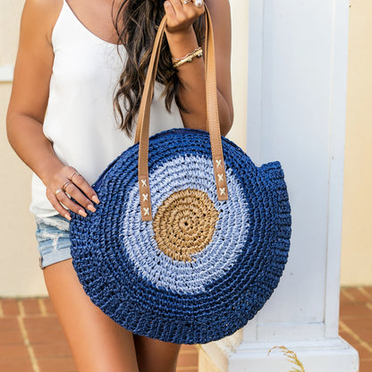 Straw Circle Tote view 6 - Straw Circle Bag