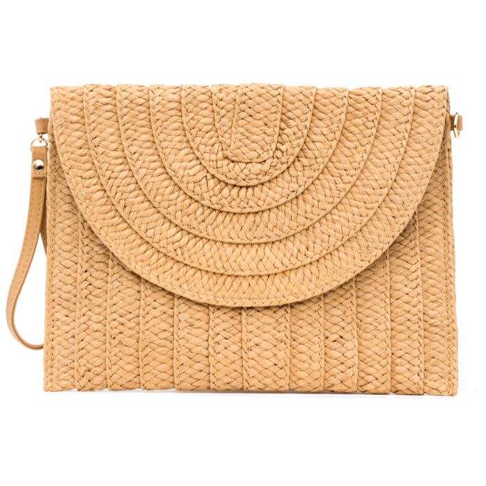 Straw Foldover Convertible Clutch view 12 - Folded Straw Clutch (bag)