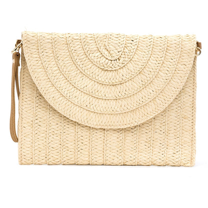 Straw Foldover Convertible Clutch view 13 - Folded Straw Clutch (bag)