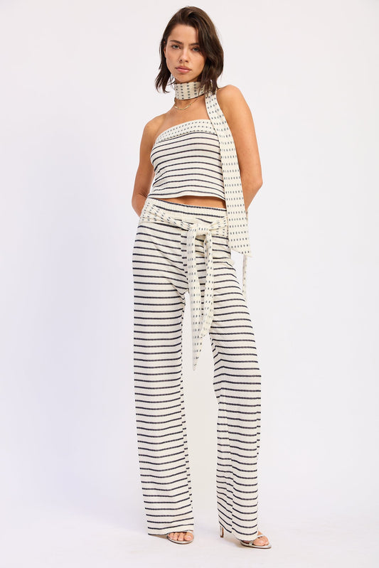 Stria Striped Pants in Ivory Stripe (bottom)