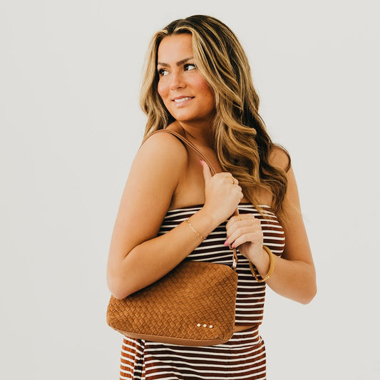 Suede Harper Hobo Shoulder Bag in Oat view 2 - Harper Suede Bag