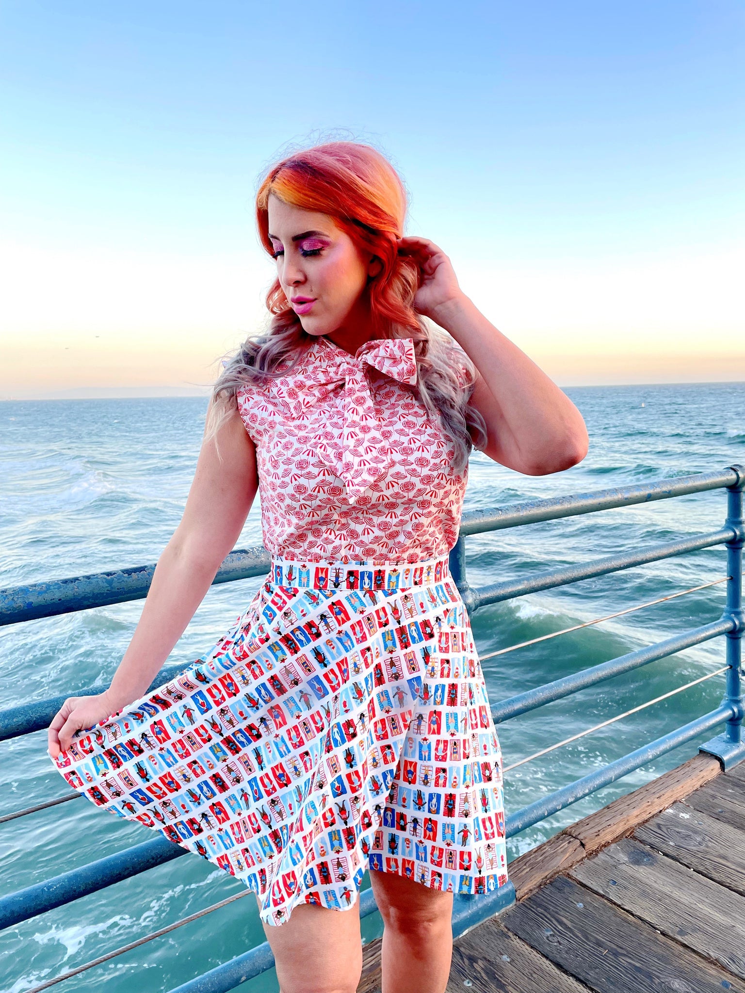 Sunny Days Skater Skirt in XL view 5 - Sunny Days Floral Mini Skirt Set