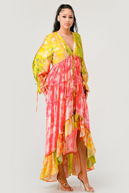Sunset Breeze Tiered Maxi Dress view 4 - Sunset Breeze Outfit