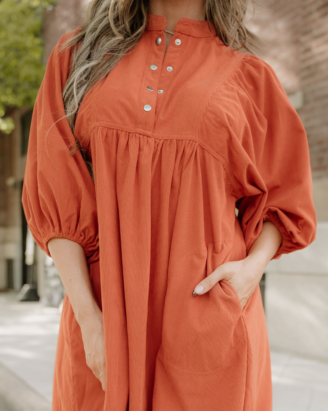 Sutton Corduroy Dress - Rust view 5 - Rust Dress