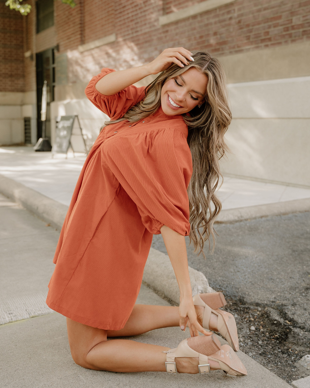 Sutton Corduroy Dress - Rust view 7 - Rust Dress