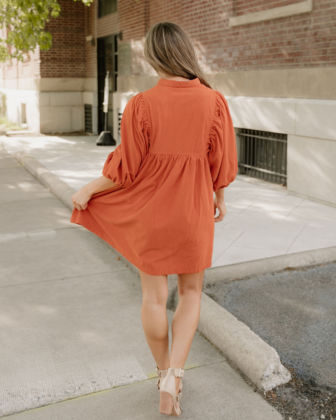 Sutton Corduroy Dress - Rust view 8 - Rust Dress