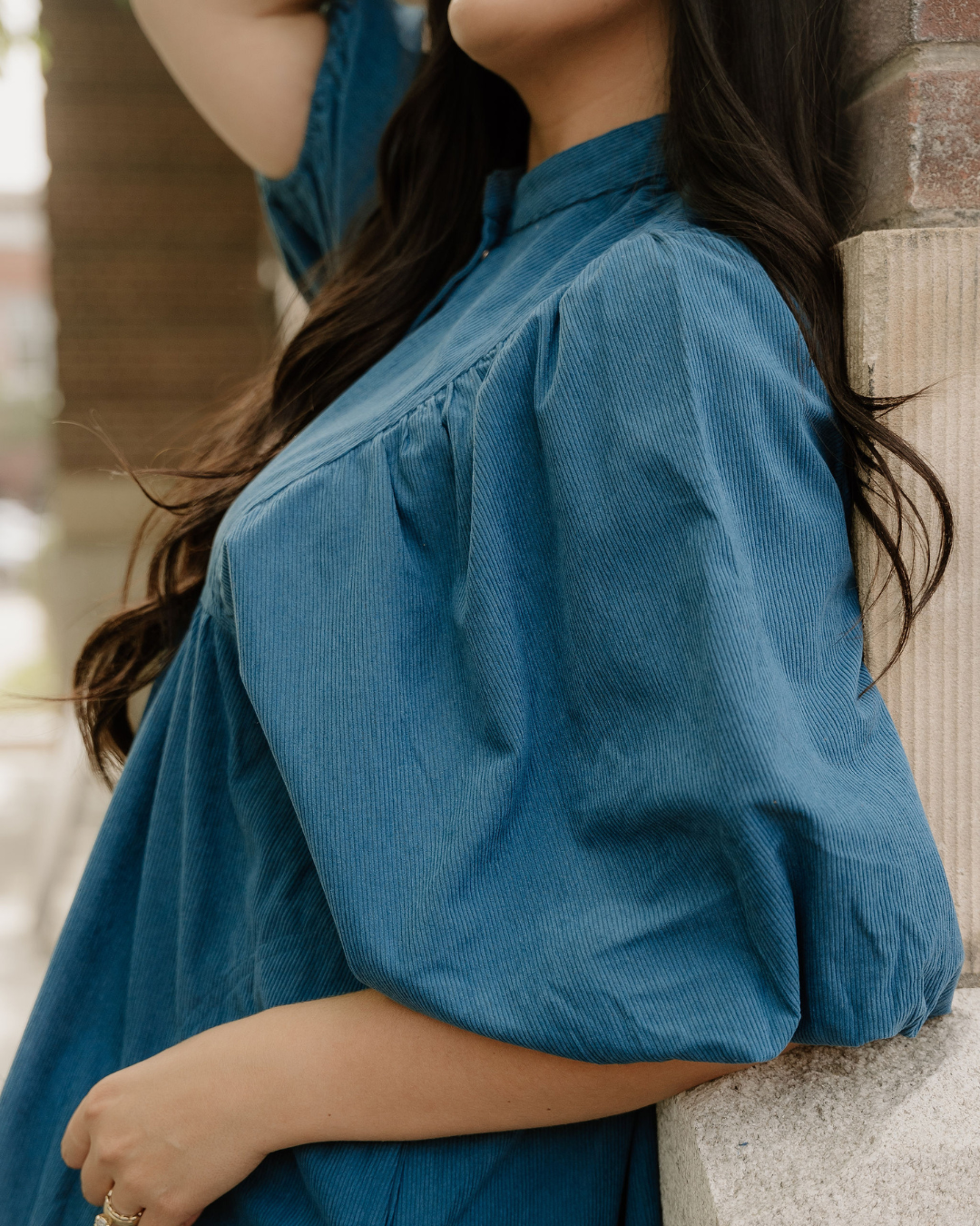 Sutton Corduroy Dress - Teal view 5 - Teal Dress