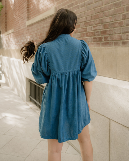 Sutton Corduroy Dress - Teal view 8 - Teal Dress