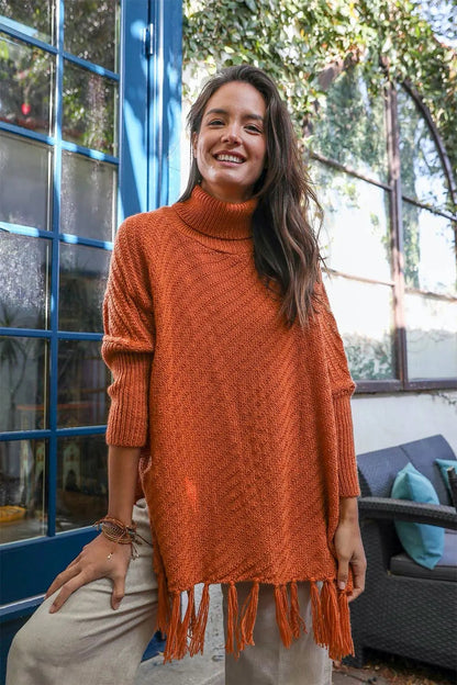 Sweater Weather Roll-neck Poncho - MeeeShop Women's Fashion