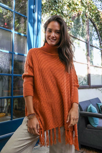 Sweater Weather Roll-neck Poncho - MeeeShop Women's Fashion
