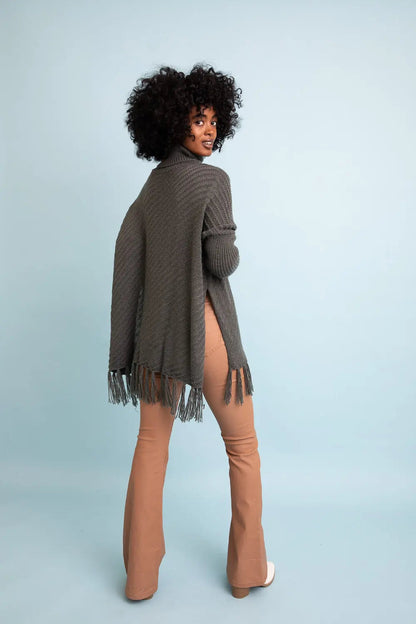 Sweater Weather Roll-neck Poncho - MeeeShop Women's Fashion