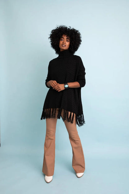 Sweater Weather Roll-neck Poncho - MeeeShop Women's Fashion