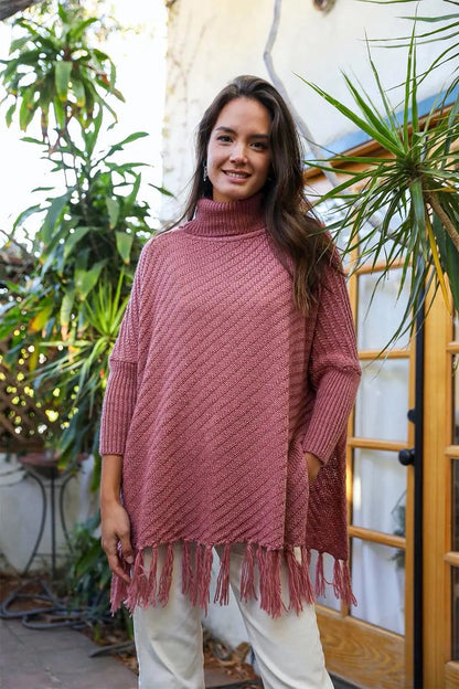 Sweater Weather Roll-neck Poncho - MeeeShop Women's Fashion