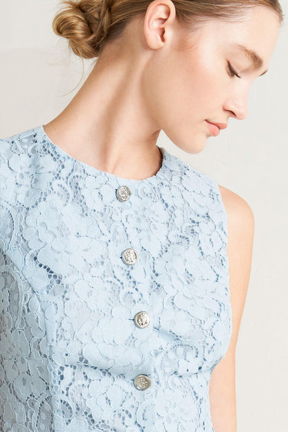 Sweet but Strong Woven Vest in LIGHT PEACH view 4 (top)