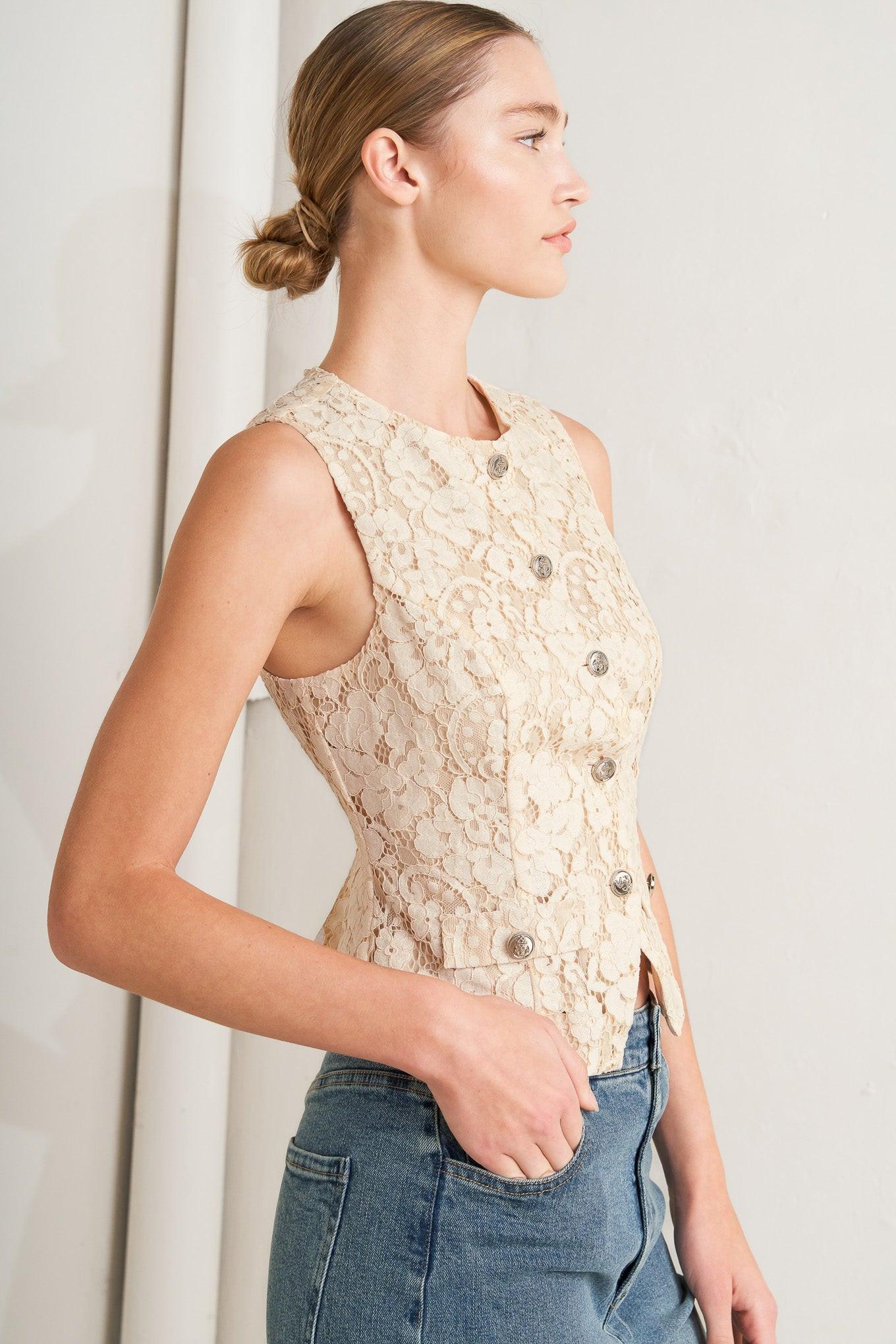 Sweet but Strong Woven Vest view 13 (top)